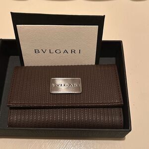 Bvlgari Millerige 6 Keyholder Brown Coated Heritage Canvas Leather New